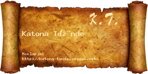 Katona Tünde névjegykártya